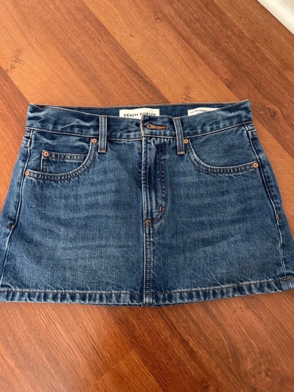 Denim Forum Dark Blue Denim Mini Skirt